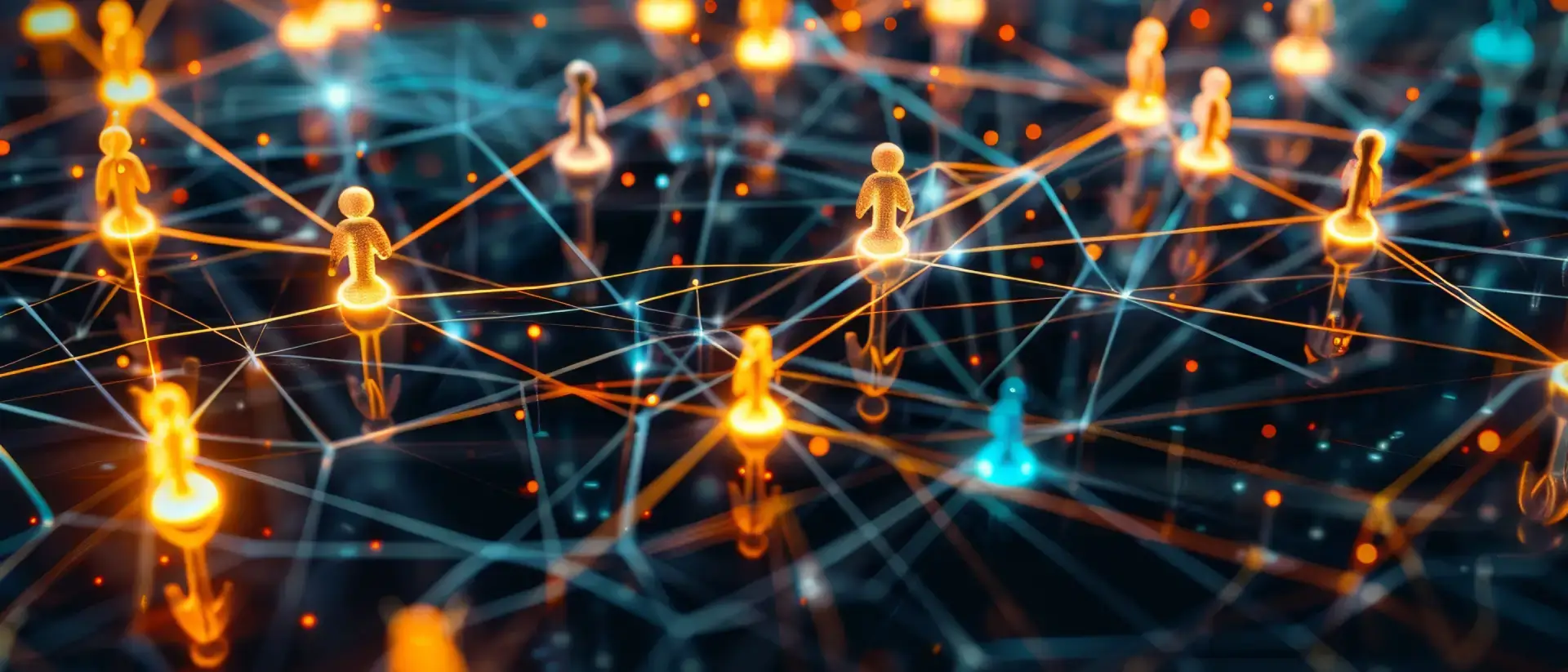 A close up of a group of people connected to each other